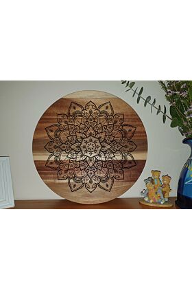 Personalised Round Chopping Board - Elegant Floral Swirl Mandala