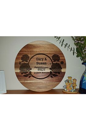 Personalised Round Chopping Board - Engagement Congratulations
