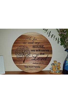 Personalised Round Chopping Board - Serve the Lord