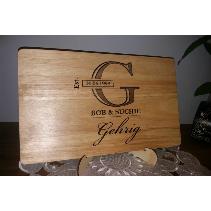Personalised Square Chopping Board - Wedding